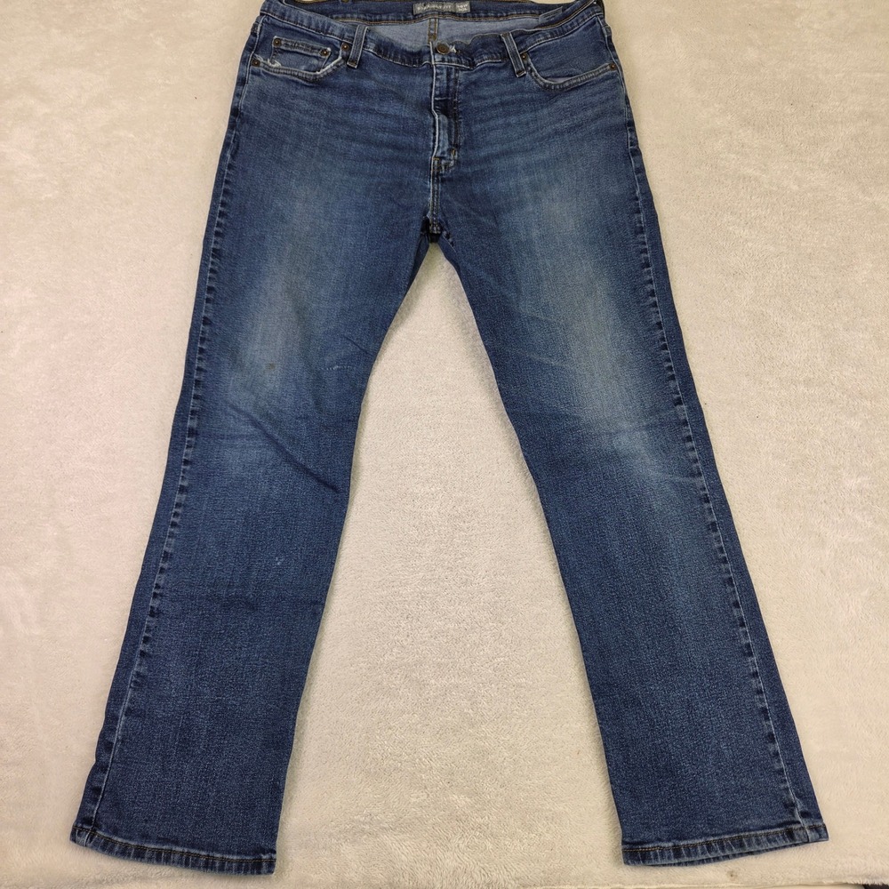 Members Mark Straight Fit Jeans 38W 30L Medium Wash Blue Denim Pants